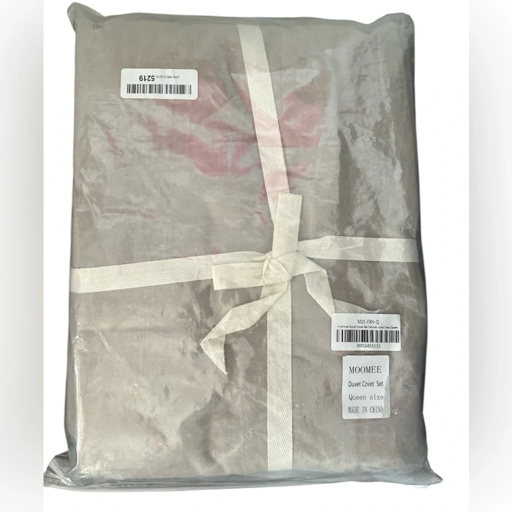 Duvet Cover Set Gray Size Queen Home Bed Covers
